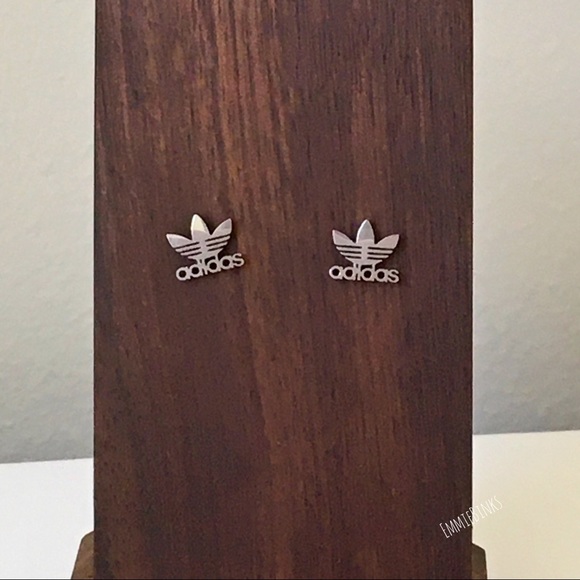 adidas Jewelry - NWT Adidas Minimalist Silver Stainless Steel Logo Earrings